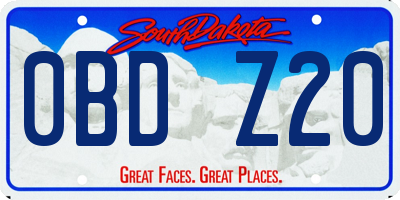 SD license plate 0BDZ20