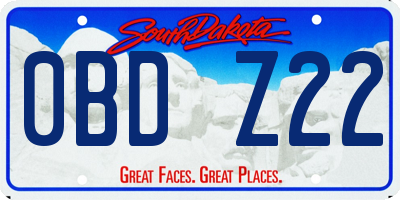 SD license plate 0BDZ22