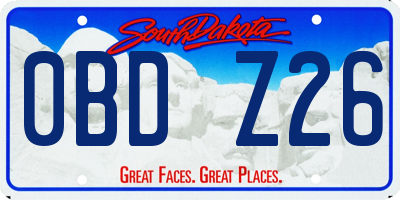 SD license plate 0BDZ26