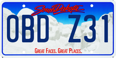 SD license plate 0BDZ31