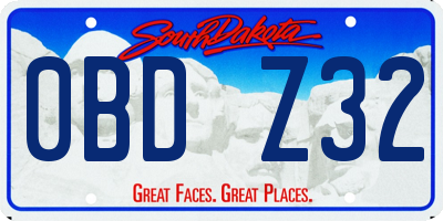 SD license plate 0BDZ32