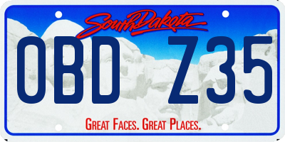 SD license plate 0BDZ35