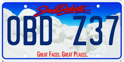 SD license plate 0BDZ37