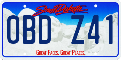 SD license plate 0BDZ41