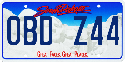 SD license plate 0BDZ44