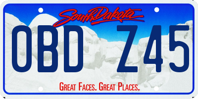 SD license plate 0BDZ45