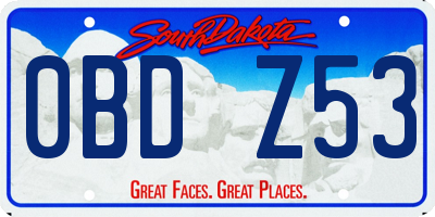 SD license plate 0BDZ53