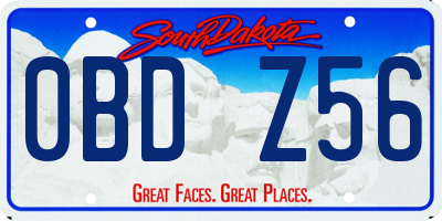 SD license plate 0BDZ56