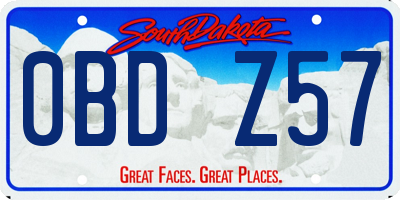 SD license plate 0BDZ57