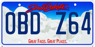SD license plate 0BDZ64