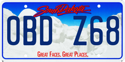 SD license plate 0BDZ68