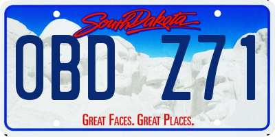 SD license plate 0BDZ71