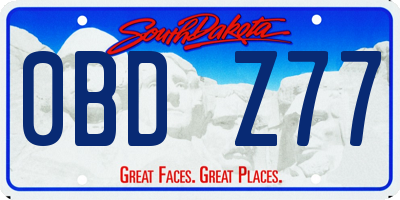SD license plate 0BDZ77