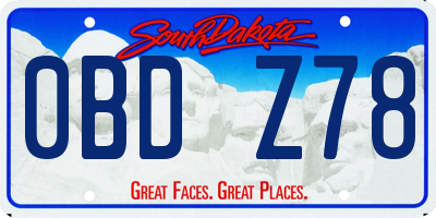 SD license plate 0BDZ78
