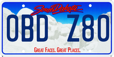 SD license plate 0BDZ80