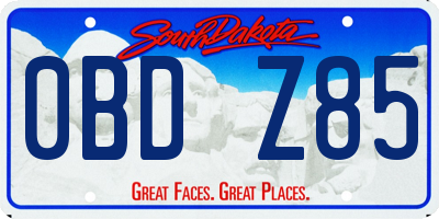 SD license plate 0BDZ85