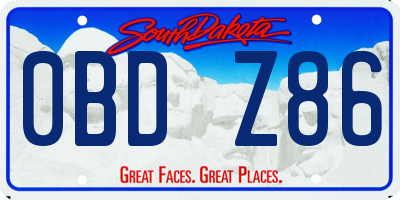 SD license plate 0BDZ86