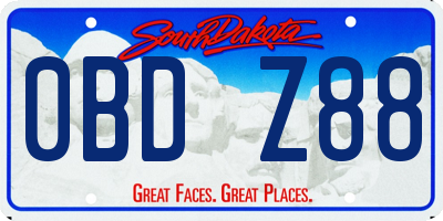 SD license plate 0BDZ88