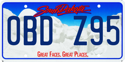 SD license plate 0BDZ95