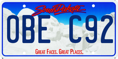 SD license plate 0BEC92