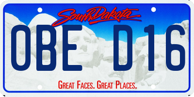 SD license plate 0BED16