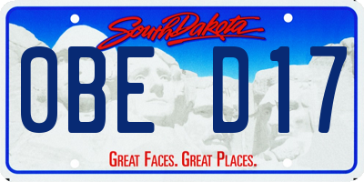SD license plate 0BED17