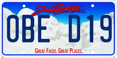 SD license plate 0BED19