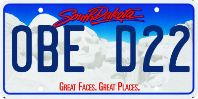 SD license plate 0BED22