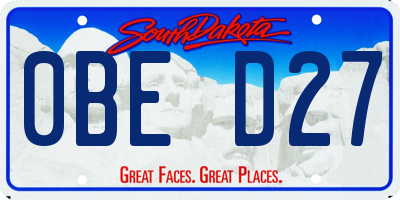 SD license plate 0BED27