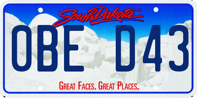 SD license plate 0BED43