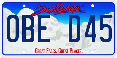 SD license plate 0BED45