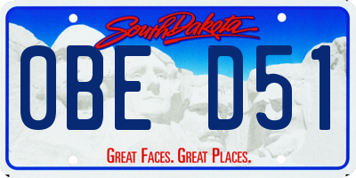SD license plate 0BED51