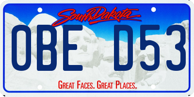 SD license plate 0BED53