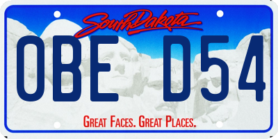 SD license plate 0BED54