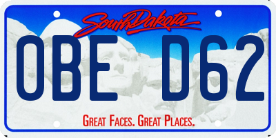 SD license plate 0BED62