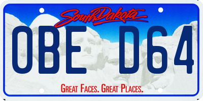 SD license plate 0BED64