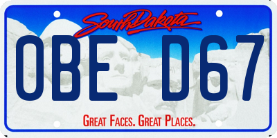 SD license plate 0BED67