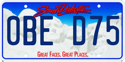 SD license plate 0BED75