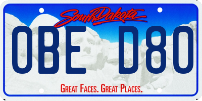 SD license plate 0BED80