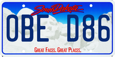 SD license plate 0BED86