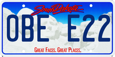 SD license plate 0BEE22