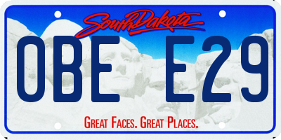 SD license plate 0BEE29