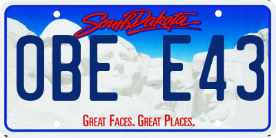 SD license plate 0BEE43