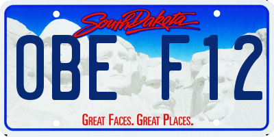 SD license plate 0BEF12