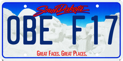 SD license plate 0BEF17