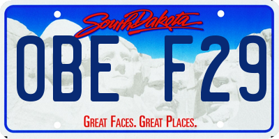 SD license plate 0BEF29