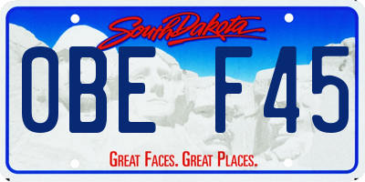 SD license plate 0BEF45