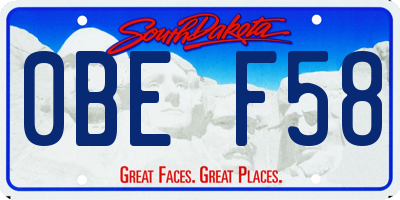 SD license plate 0BEF58