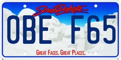 SD license plate 0BEF65