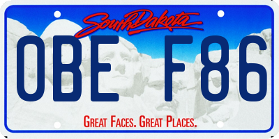 SD license plate 0BEF86
